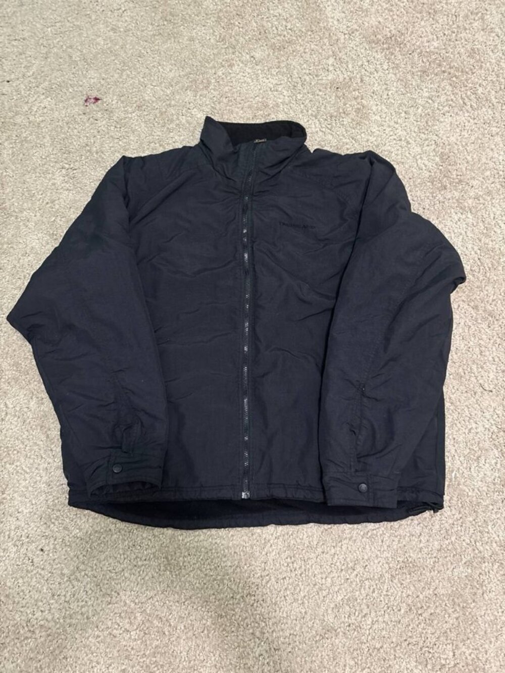 Timberland Weathergear Men's XL Black Nylon Fleece Lined Full Zip Jacket